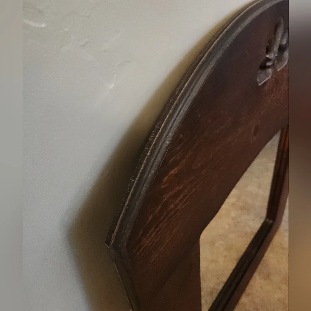 Antique Vintage 1940s 1950s Wooden Carved Wall Mirror